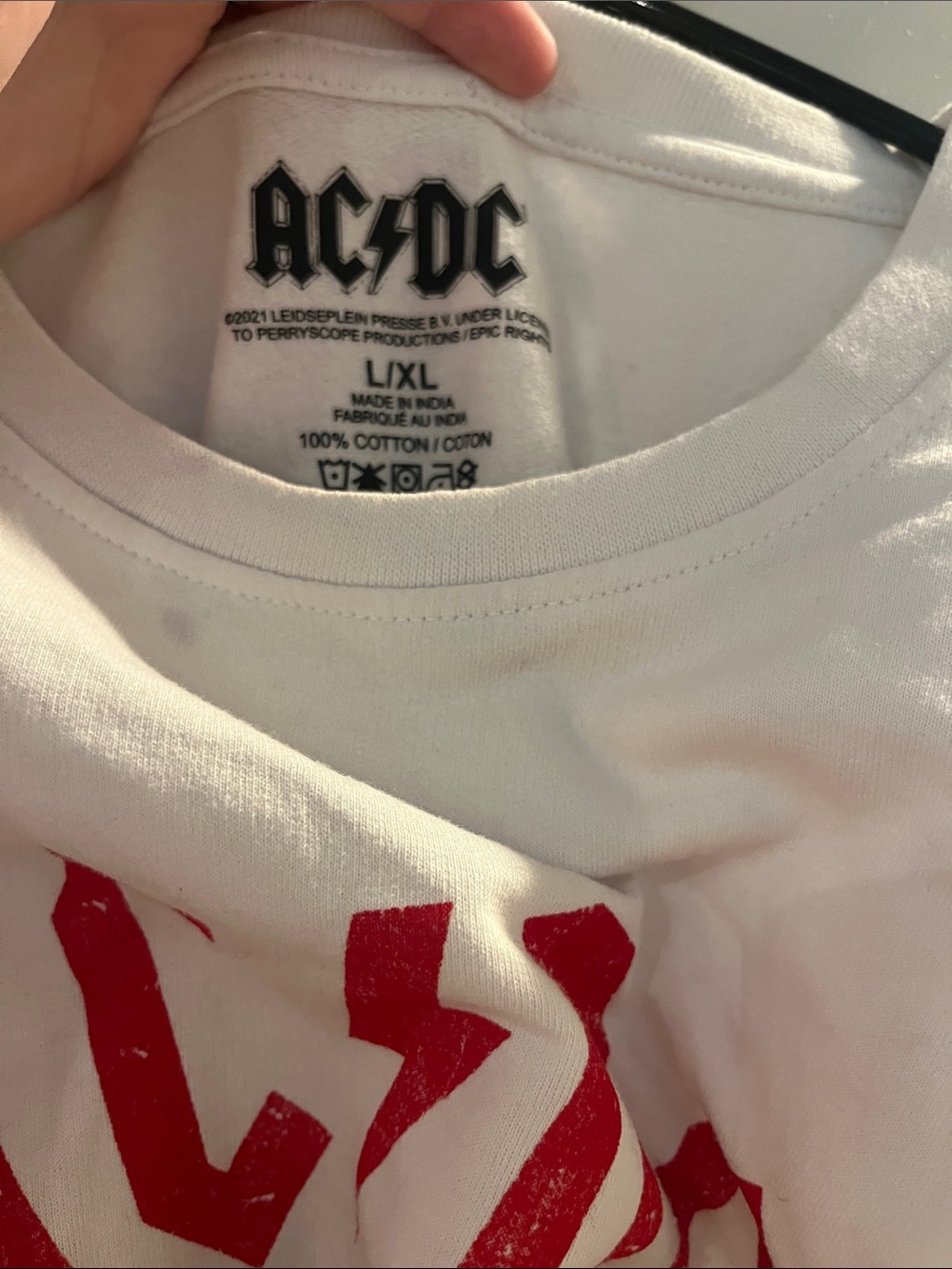 AC/DC White & Black Tie-Dye 'Highway to Hell' Crewneck - Picture 2 of 4